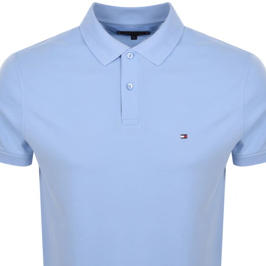 Tommy Hilfiger Flag Placket Polo T Shirt Blue